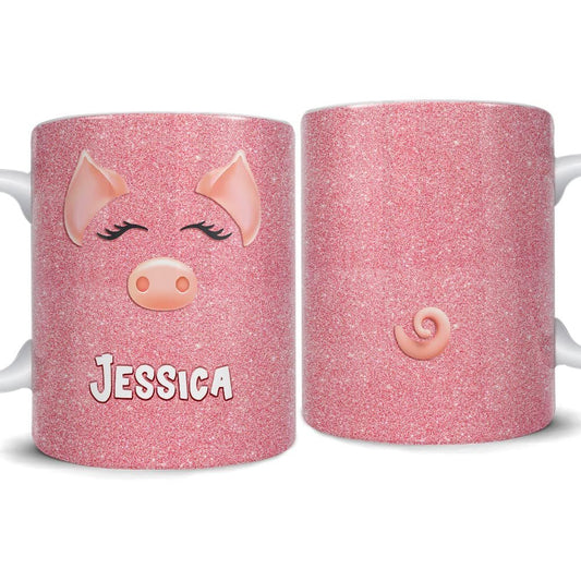 Personalized Pink Pig Mug Cute Gift