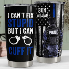 Personalized Police Tumbler American Policeman For Men Father Friend