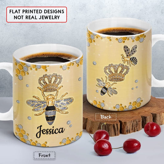 Personalized Queen Bee Mug Jewelry Drawing Style Mug