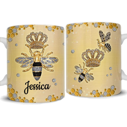 Personalized Queen Bee Mug Jewelry Drawing Style Mug
