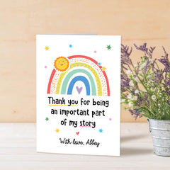 Personalized Rainbow Teacher Thank You Card