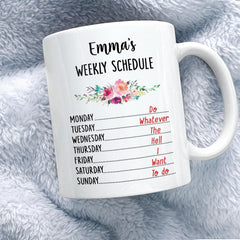 Personalized Retirement Mug Weekly Schedule For Coworker