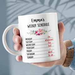 Personalized Retirement Mug Weekly Schedule For Coworker