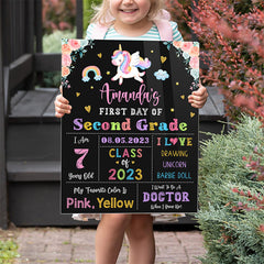 Personalized School Sign First Day Of Second Grade