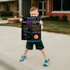 Personalized School Sign First Grade For Kid With Custom Name