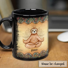 Personalized Sloth Mug Yoga Sloth With Custom Name