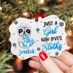 Personalized Sloth Ornament Jewelry Style Love Sloths