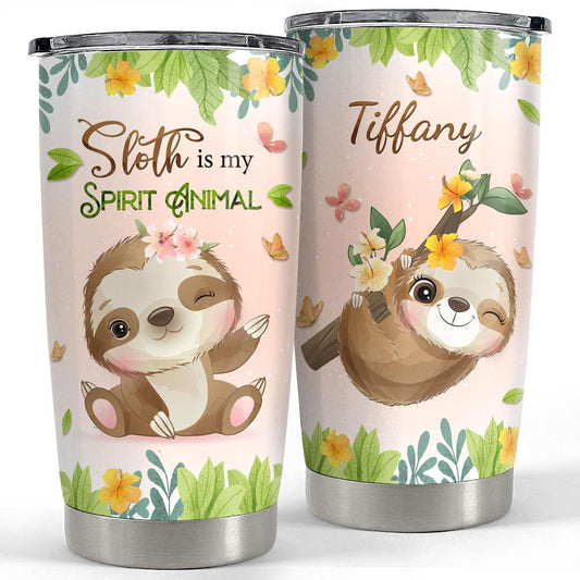 Personalized Sloth Tumbler My Spirit Animal