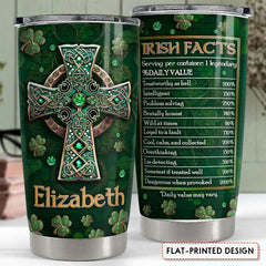 Personalized St Patrick Day Tumbler Celtic Cross Jewelry Irish Facts