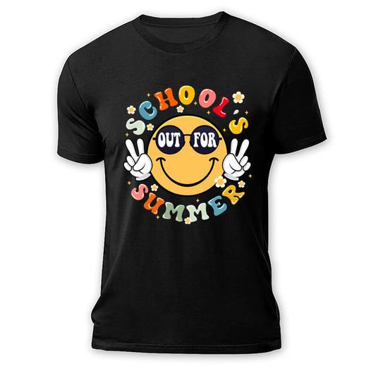 Personalized T Shirt Schools Out For Summer With Funny Smiley