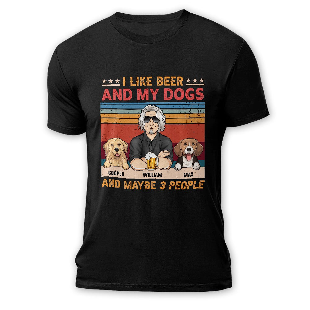 Personalized T-shirt For Dog Dad I Like Beer And My Dogs