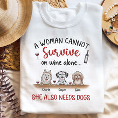 Personalized T-shirt For Dog Mom Love Wine And Dogs