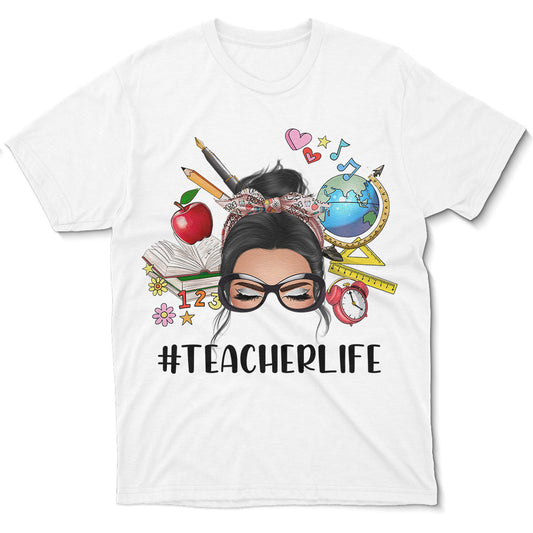 Personalized T-shirt For Teachers Bun Hair Clip Art