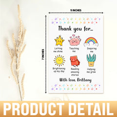 Personalized Teacher And Nursery Greeting Card Thank You With Love