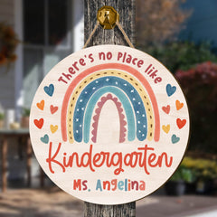 Personalized Teacher Custom Shape Wood Sign For Kindergarten