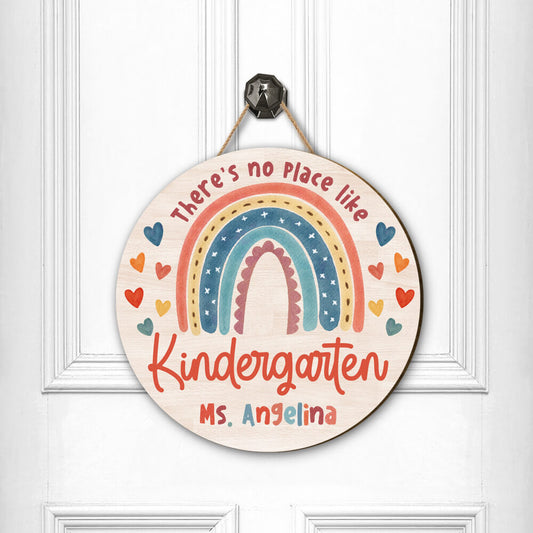 Personalized Teacher Custom Shape Wood Sign For Kindergarten