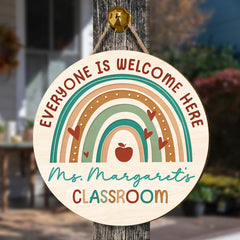 Personalized Teacher Door Sign Everyone Is Welcome Here