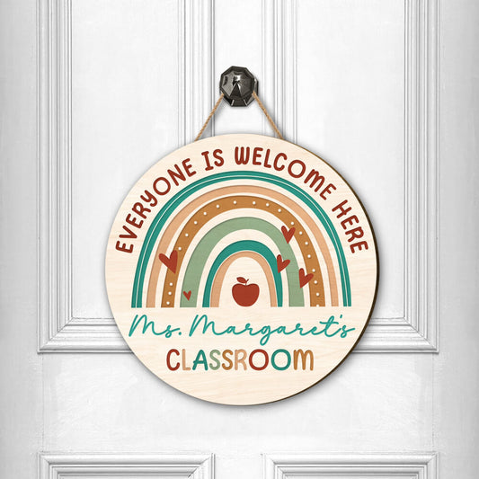 Personalized Teacher Door Sign Everyone Is Welcome Here