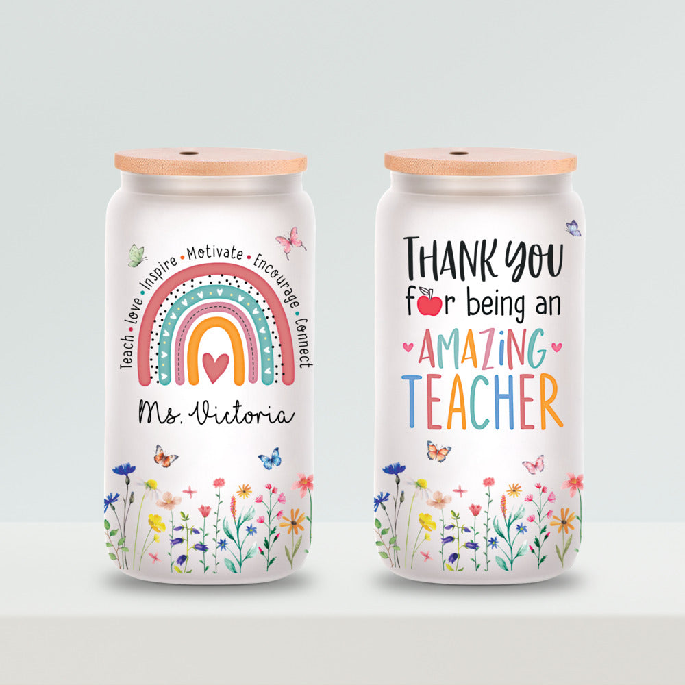 Personalized Teacher Frosted Bottle Amazing Teacher