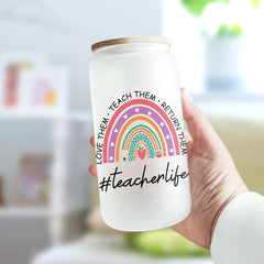 Personalized Teacher Frosted Bottle Love Them Teach Them Return Them