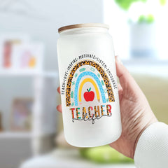 Personalized Teacher Frosted Bottle Teacher Life