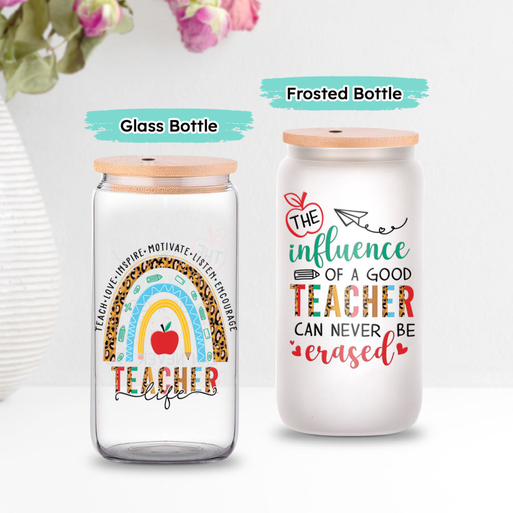 Personalized Teacher Frosted Bottle Teacher Life
