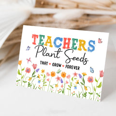 Personalized Teacher Greeting Card Plant Seeds That grow forever