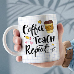 Personalized Teacher Mug Teach Repeat For Teachers