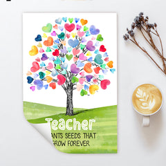Personalized Teacher Poster Plants Seeds That Grow Forever