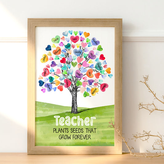 Personalized Teacher Poster Plants Seeds That Grow Forever