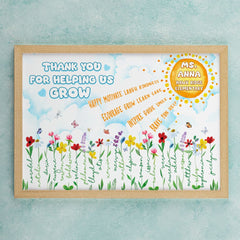 Personalized Teacher Poster Thank You For Helping Us Grow