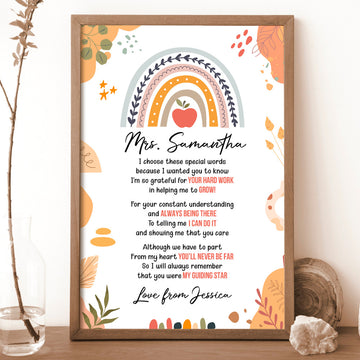 Personalized Teacher Poster Thank You Print