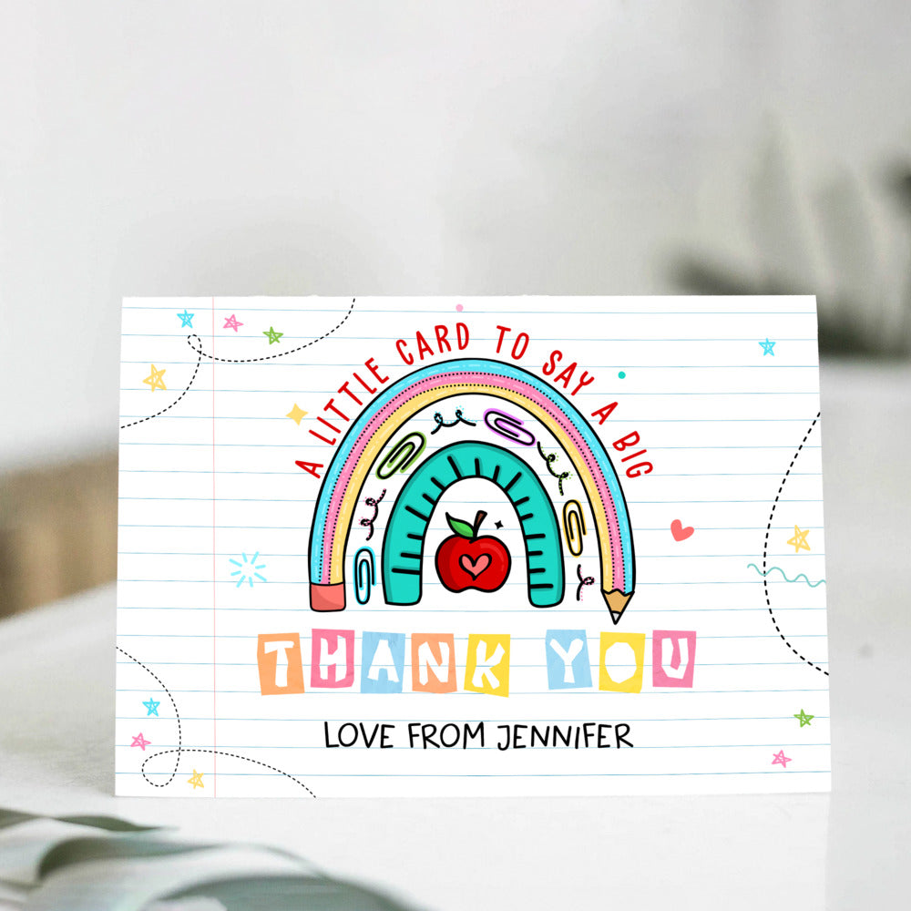 Personalized Teacher Thank You Greeting Card