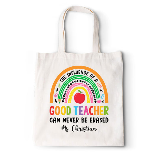 Personalized Teacher Tote Bag Good Teacher Can Never Be Erased