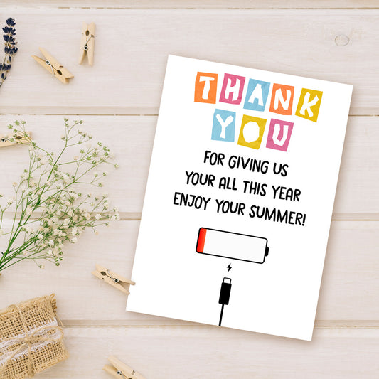 Personalized Thank You Greeting Card Enjoy Your Summer