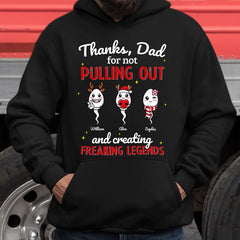 Personalized Thanks Dad For Creating Freaking Legends Hoodie
