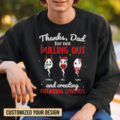 Personalized Thanks Dad For Creating Freaking Legends Sweatshirt