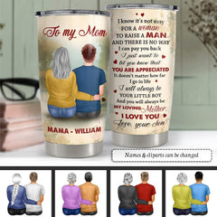 Personalized To Mom Tumbler From Son Clothes Best Customize Gift