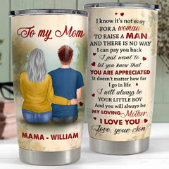 Personalized To Mom Tumbler From Son Clothes Best Customize Gift