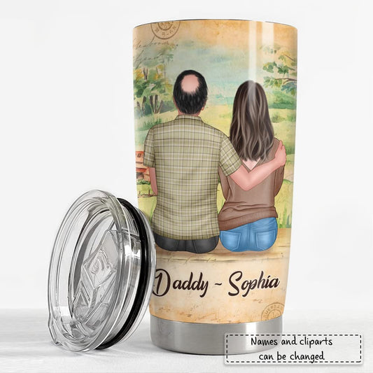 Personalized To My Dad Tumbler Father And Daughter Vintage Man Papa