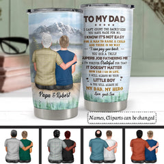 Personalized To My Dad Tumbler Father And Son My Hero Best Gift