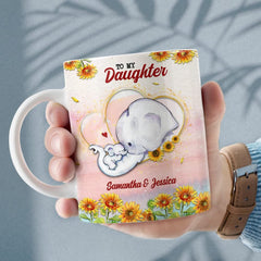 Personalized To My Daughter Mug Elephant Mother And Daughter