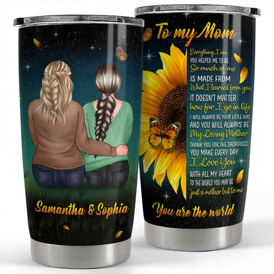 Personalized To My Mom Tumbler Flower Mother And Daughter For Mama