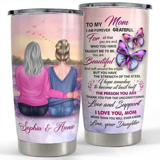 Personalized To My Mom Tumbler Mother Daughter Butterfly For Girl Mama