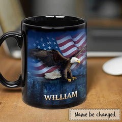 Personalized To My Son Mug Eagle American Flag