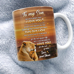 Personalized To My Son Mug Lion Mother And Son