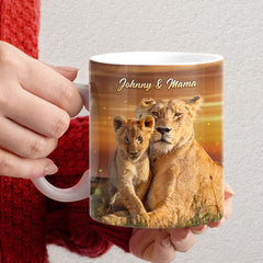 Personalized To My Son Mug Lion Mother And Son