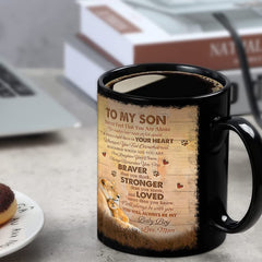 Personalized To My Son Mug Mother Lion And Cub