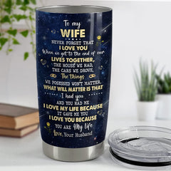 Personalized To My Wife Tumbler Love You To The Moon Gift From Husband