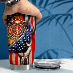 Personalized Tumbler For Firefighter American Fireman